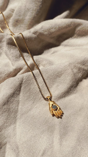 HAMSA Mondstein Halskette | Necklace Gold