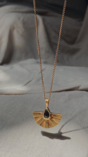 AURA big Halskette Black Onyx | Necklace Gold