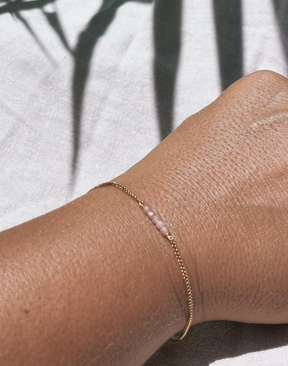 NALILET Gold Pfirsich Mondstein Armschmuck | Bracelet Gold