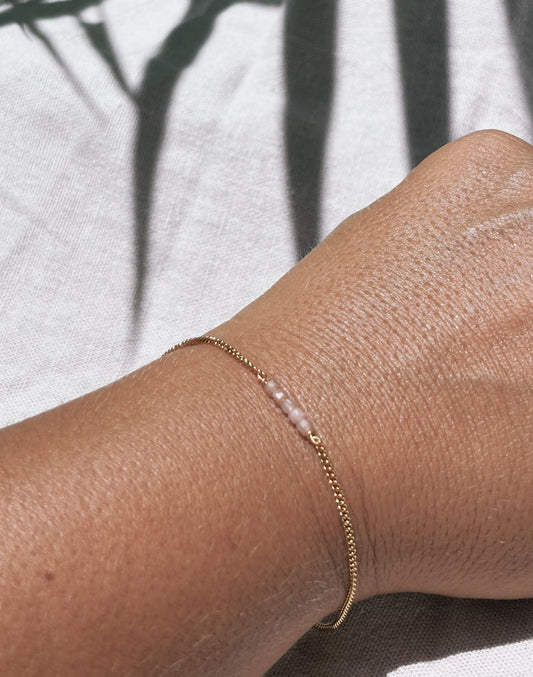 NALILET Gold Pfirsich Mondstein Armschmuck | Bracelet Gold