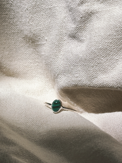 INDAH Malachit Ring Silver