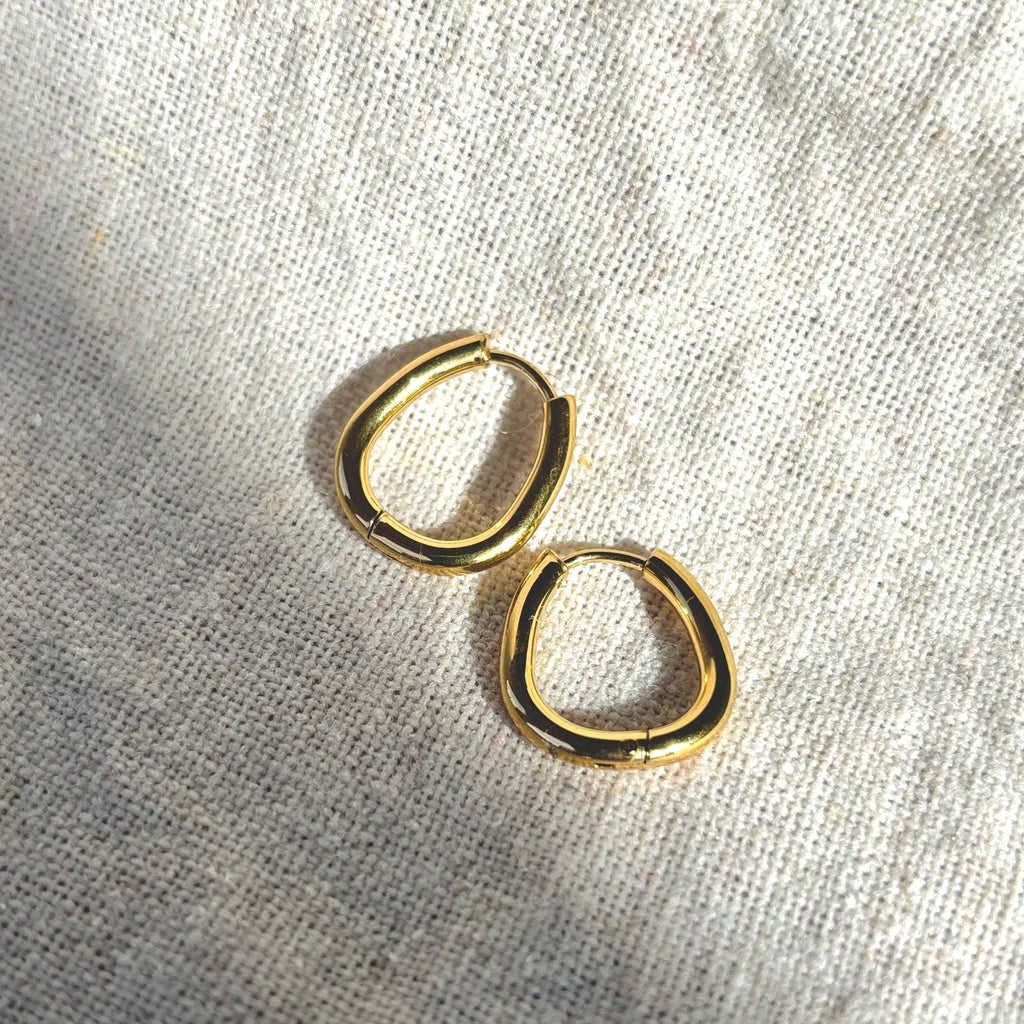 TRI Hoops Oval Ohrring 16mm | Earring Gold