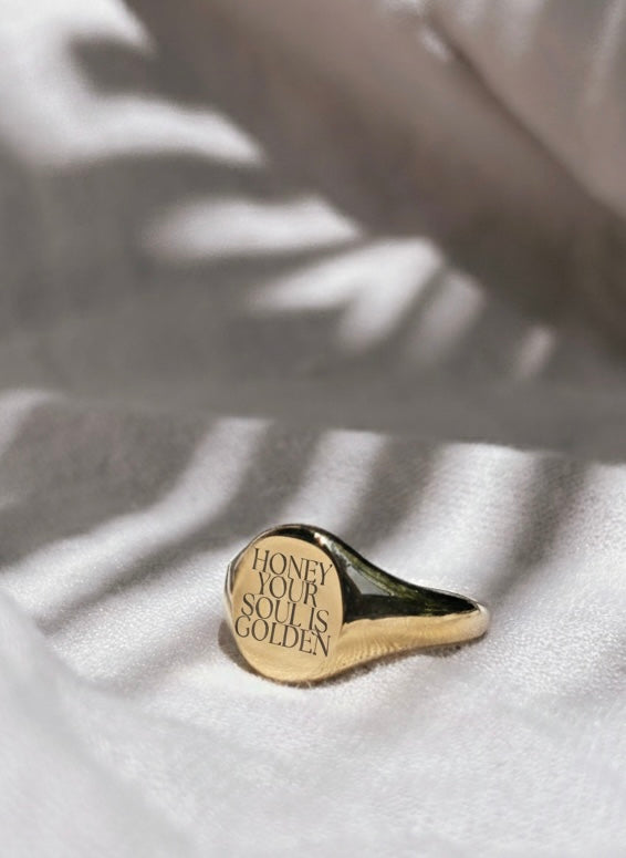 Persönliche Gravur | Engraving Ring Gold Oval