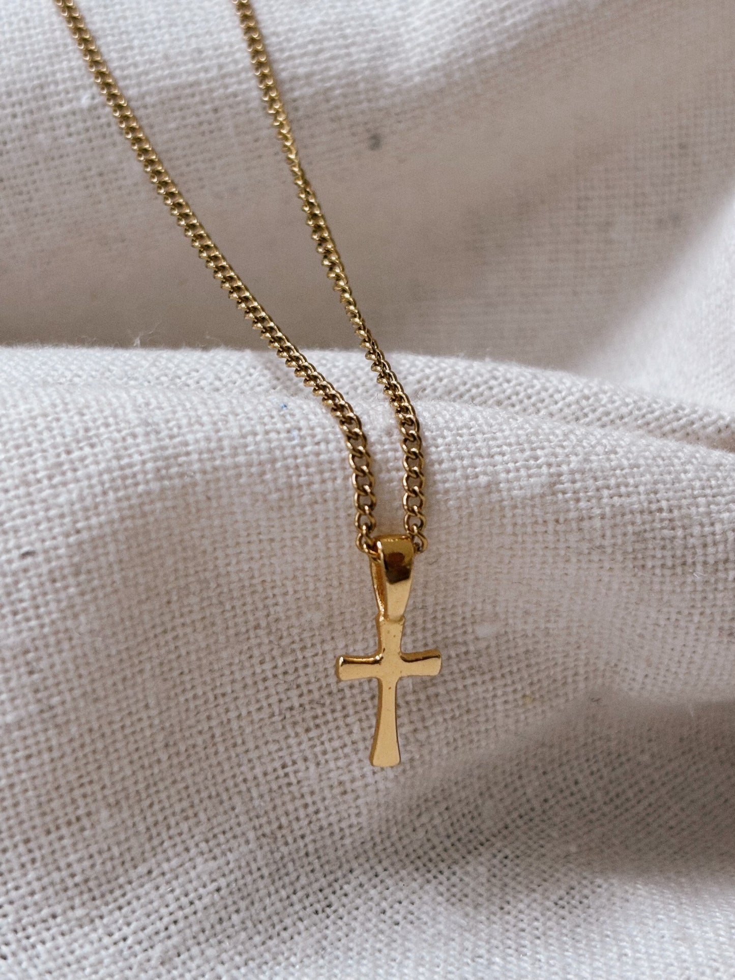 KREUZ Zircon Halskette | Necklace Gold