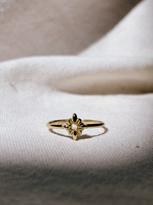 KAYLA FLOWER Mondstein Ring Gold