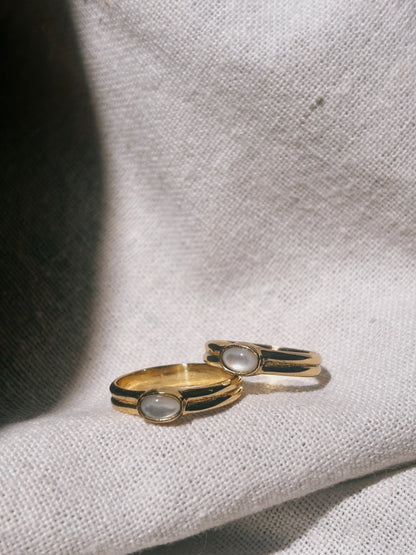 SUMI Perlmutt Ring Gold