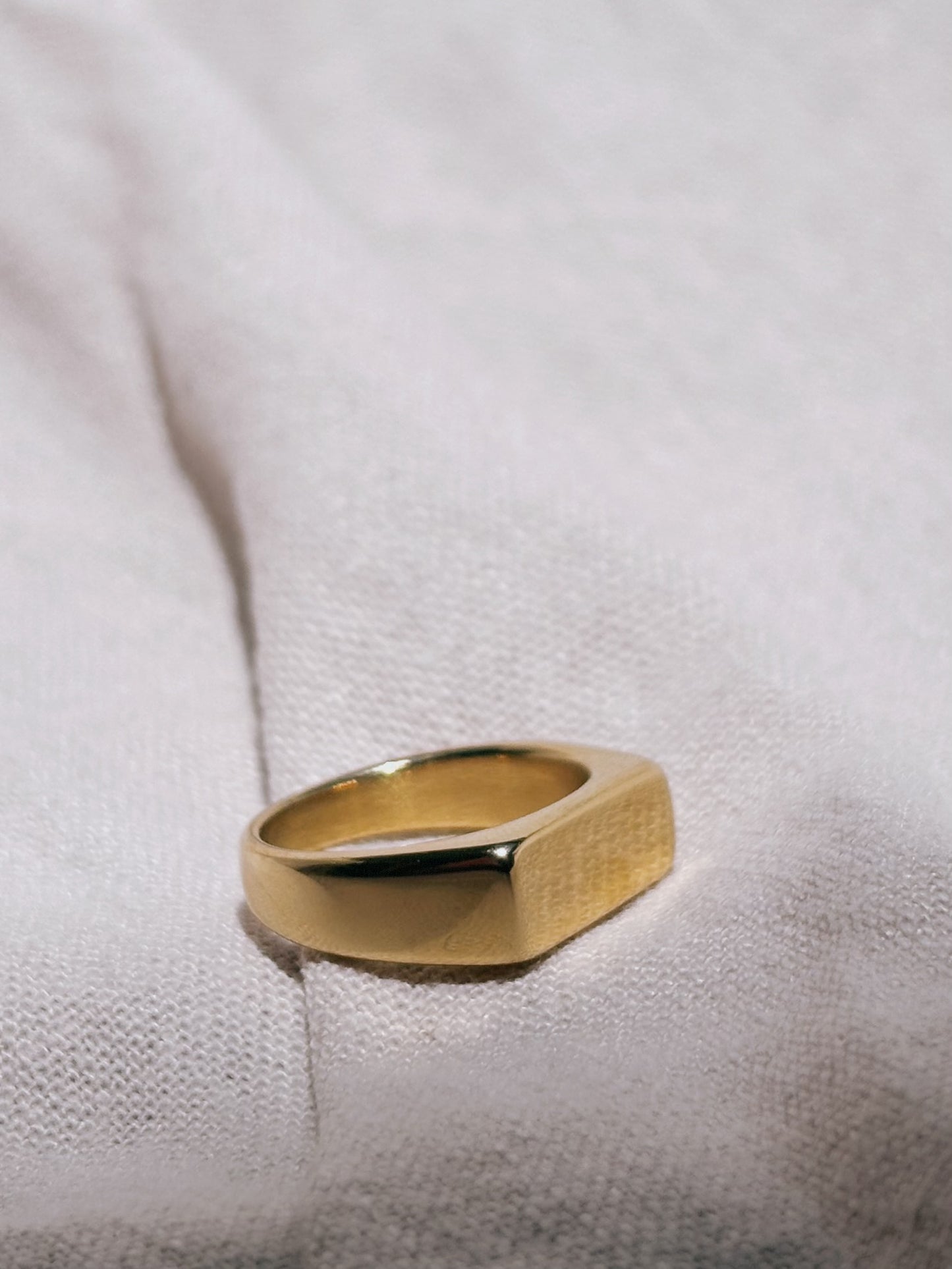 Persönliche Gravur | Engraving Ring Gold Rechteck