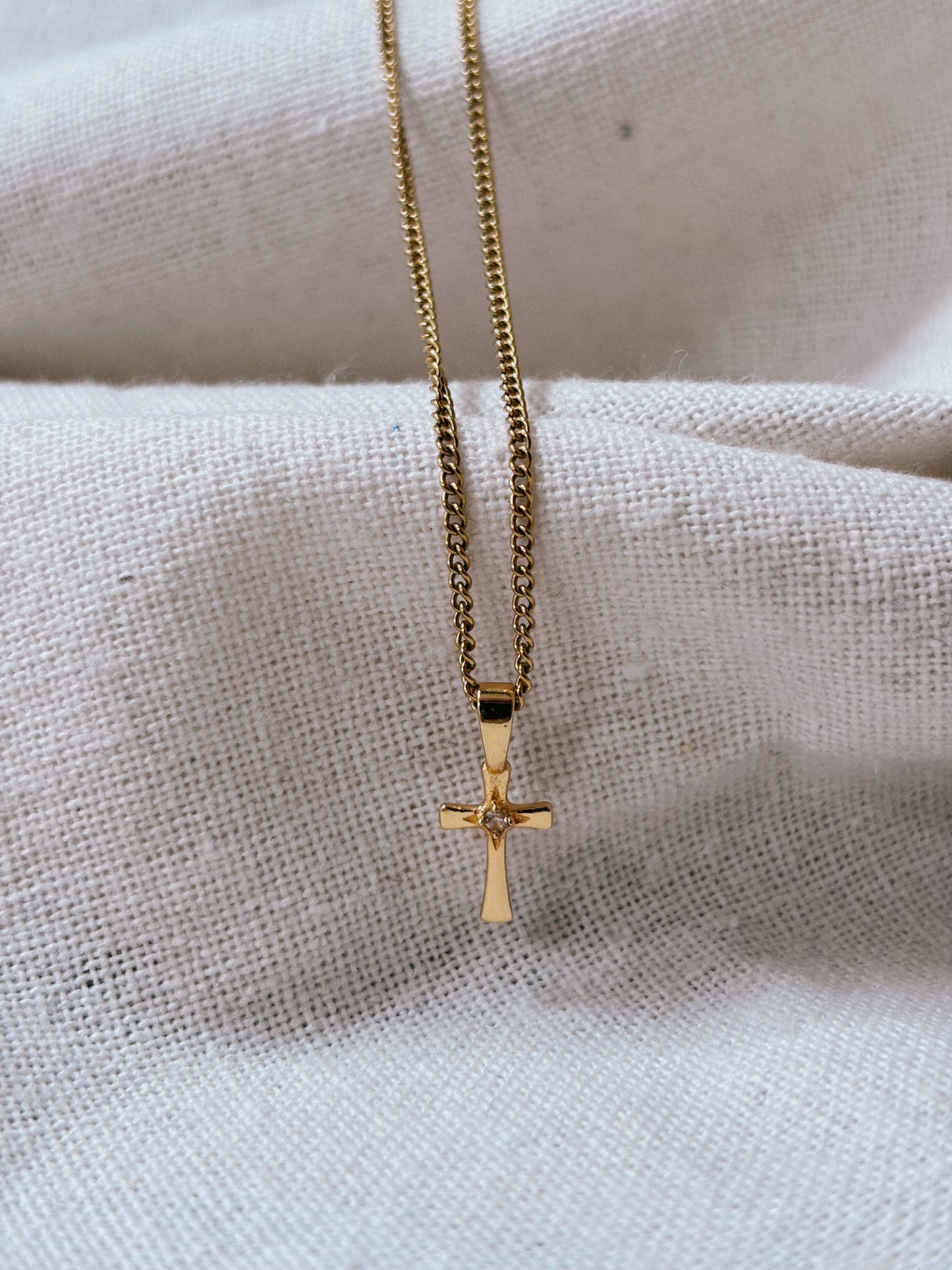 KREUZ Zircon Halskette | Necklace Gold