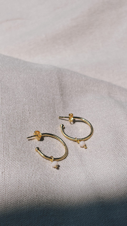 LIV Ohrring Rosenquarz | Earring Gold