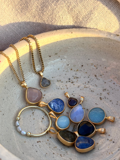YUNA KYANIT Drop 10mm Halskette | Necklace Gold