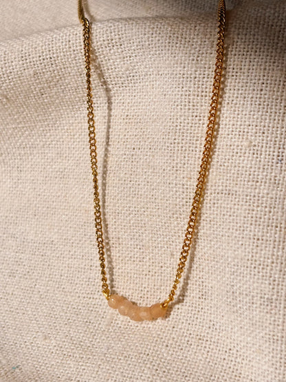 NALI Pfirisich Mondstein Halskette | Necklace Gold