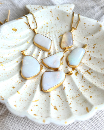 WINA weisser SOLID australischer Opal Halskette | Necklace Gold