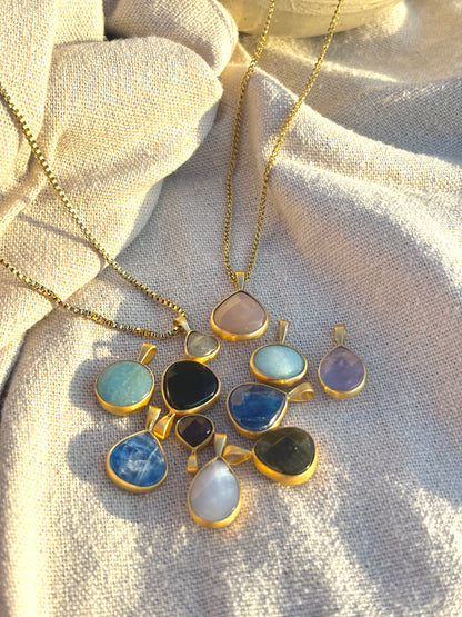 YUNA KYANIT Drop 10mm Halskette | Necklace Gold