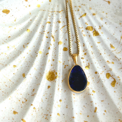 WINA blauer australischer Opal Halskette | Necklace Gold