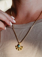 AURA small Turquoise Halskette  | Necklace Gold