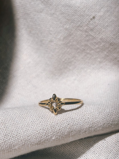 KAYLA FLOWER Mondstein Ring Gold