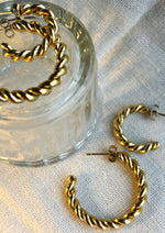 RAYA Hoops twisted 20mm Ohrring | Earring Gold