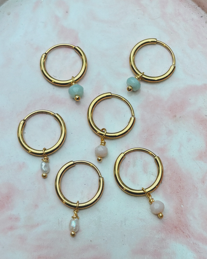 RINA Rosenquarz Ohrring 13mm | Earring Gold