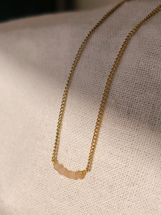 NALI Pfirisich Mondstein Halskette | Necklace Gold