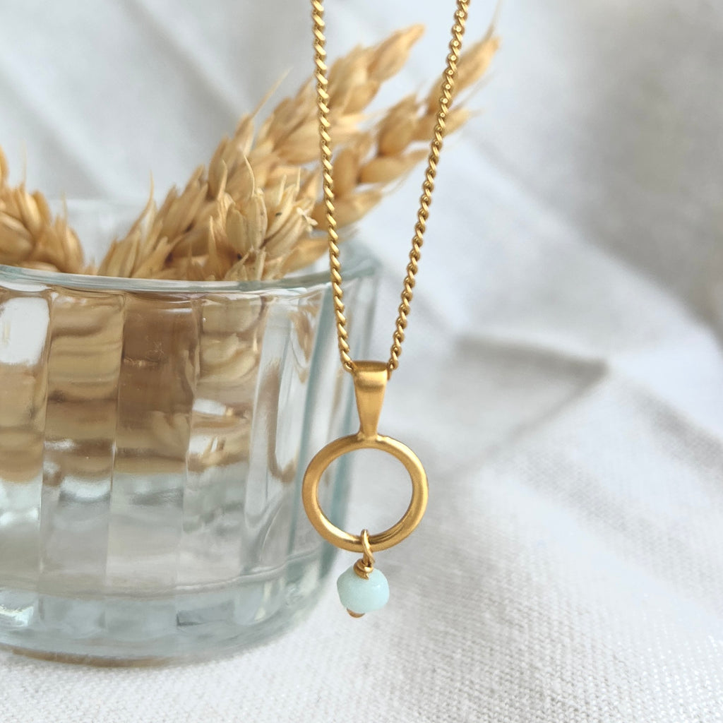 LESTARI Amazonit Halskette | Necklace Gold