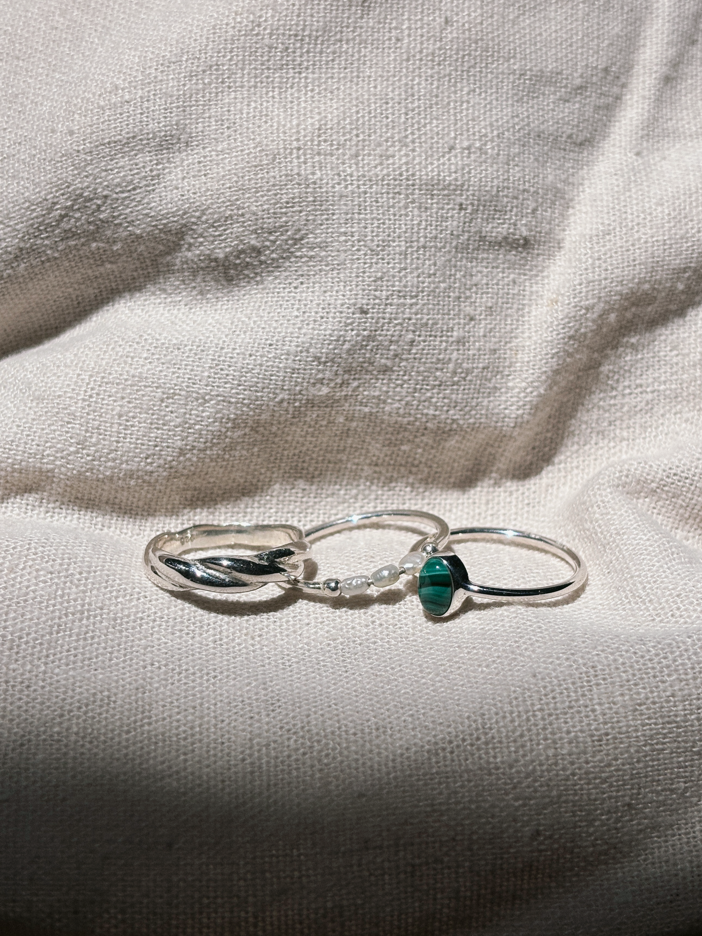 INDAH Malachit Ring Silver