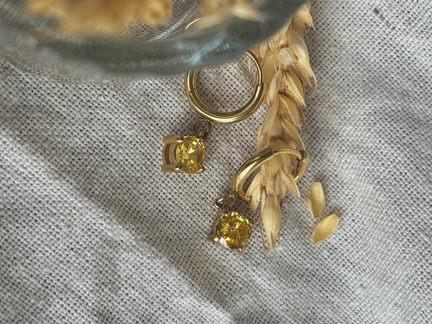 NITI Ohrring mit gelbem Zircon | Earring Gold