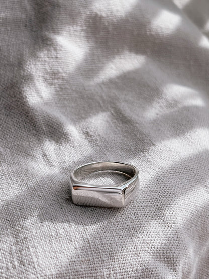 Persönliche Gravur | Engraving Ring Silber Rechteck