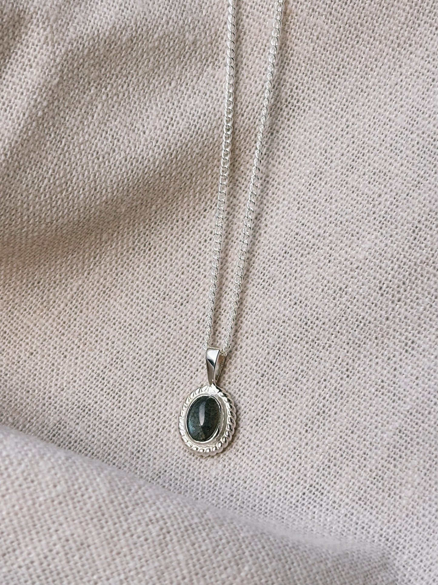 MILYA Malachit Halskette | Necklace Silver