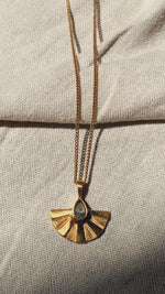 AURA big Halskette Moonstone | Necklace Gold