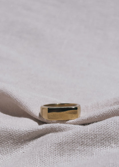 Persönliche Gravur | Engraving Ring Gold Rechteck