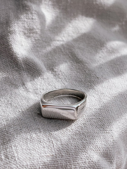 Persönliche Gravur | Engraving Ring Silber Rechteck