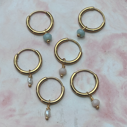 RINA Rosenquarz Ohrring 13mm | Earring Gold