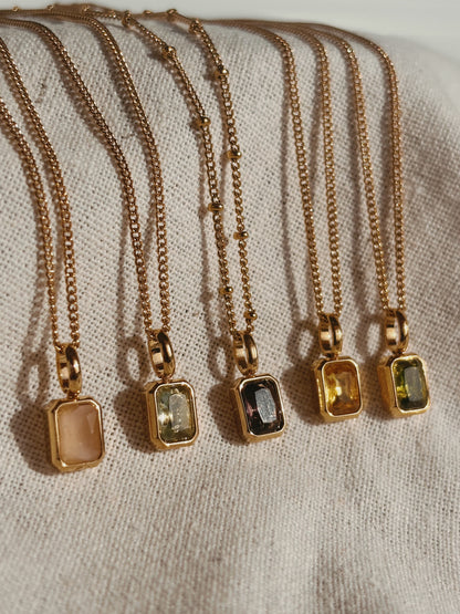 MOA grüner Tourmaline Halskette | Necklace Gold