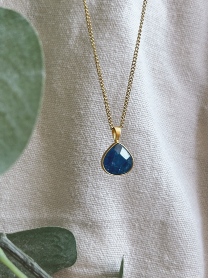 YUNA KYANIT Drop 10mm Halskette | Necklace Gold