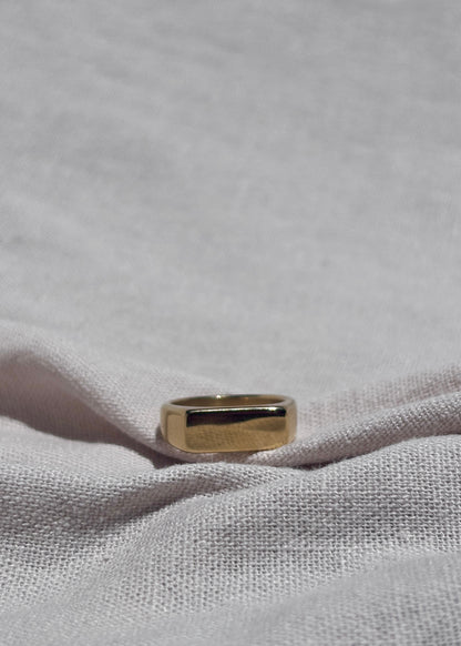 Persönliche Gravur | Engraving Ring Gold Rechteck