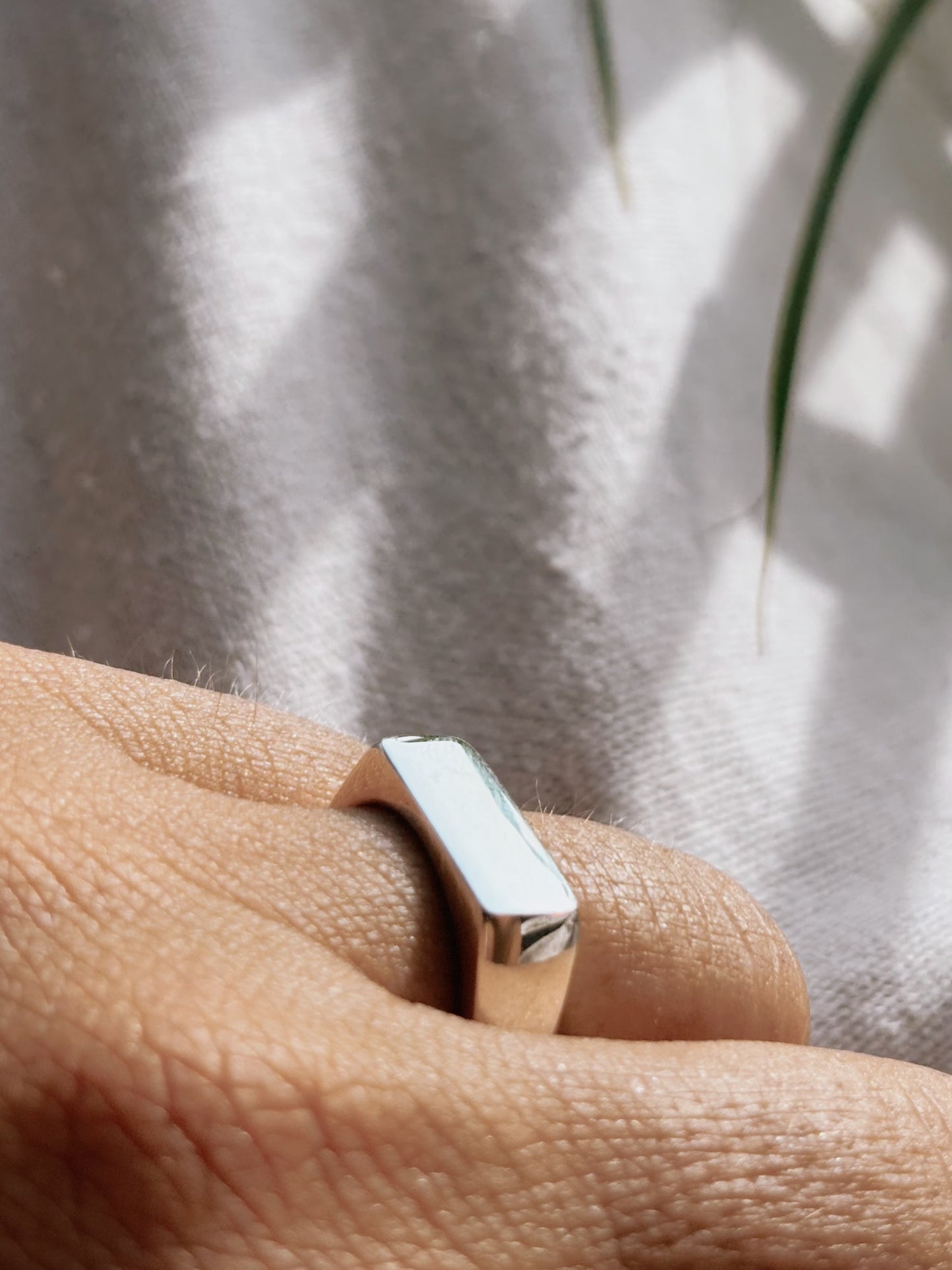 Persönliche Gravur | Engraving Ring Silber Rechteck