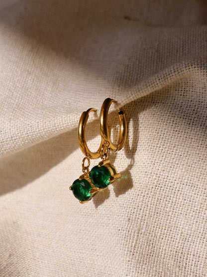 NITI Ohrring mit grünem Zircon | Earring Gold
