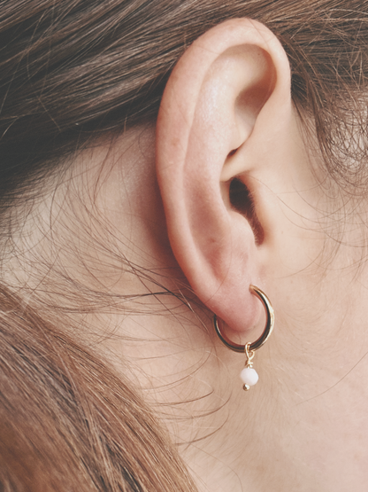 RINA Rosenquarz Ohrring 13mm | Earring Gold
