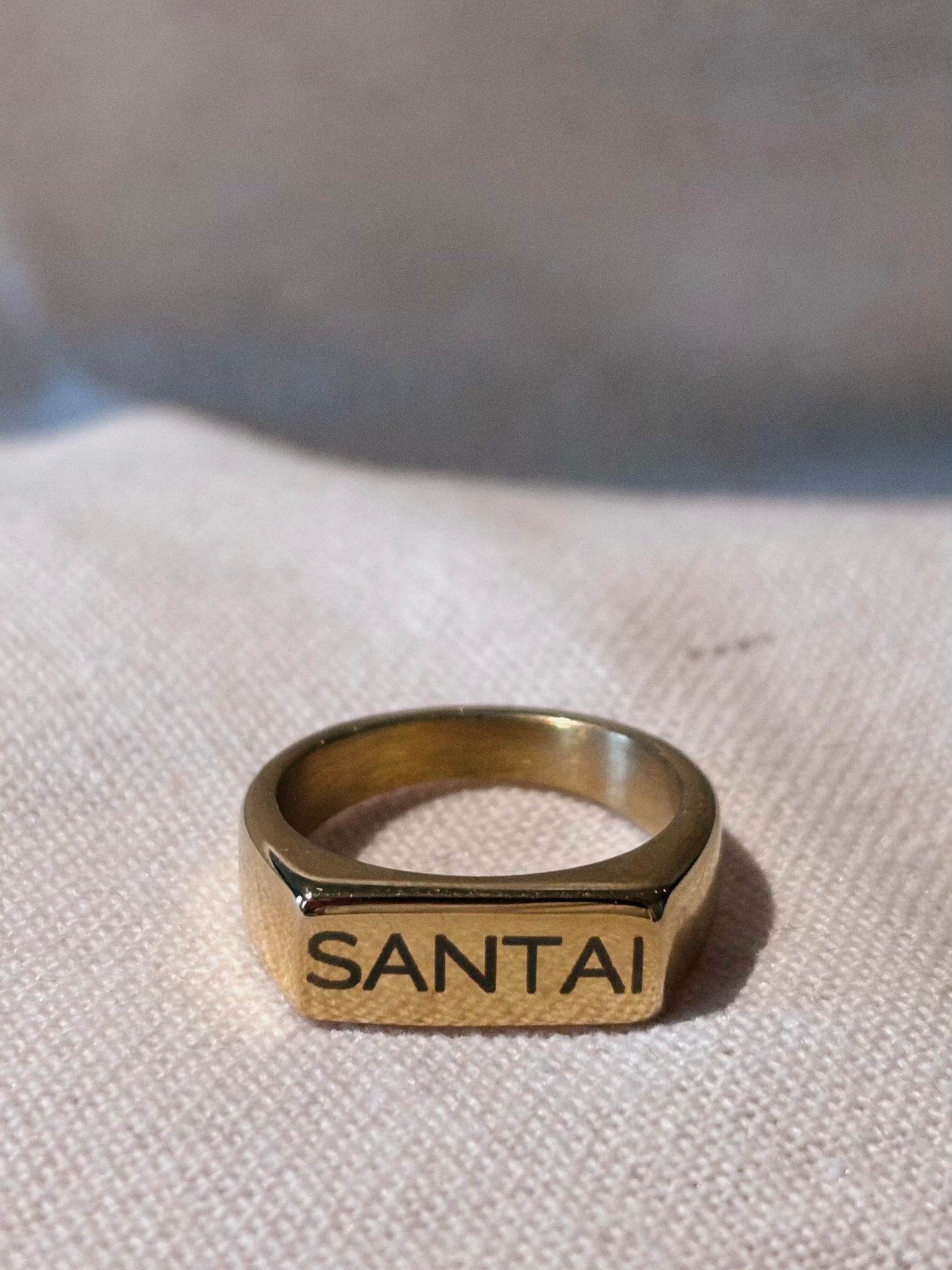 Persönliche Gravur | Engraving Ring Gold Rechteck