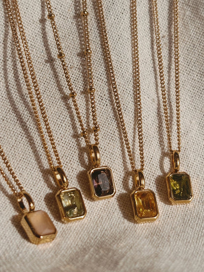 MOA grüner Tourmaline Halskette | Necklace Gold