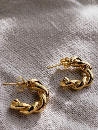 RAYA Hoops twisted 17mm Ohrring | Earring Gold