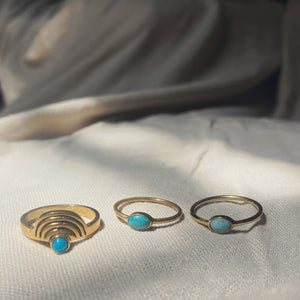 CLEO Turquoise Ring Gold