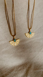 AURA small Turquoise Halskette  | Necklace Gold