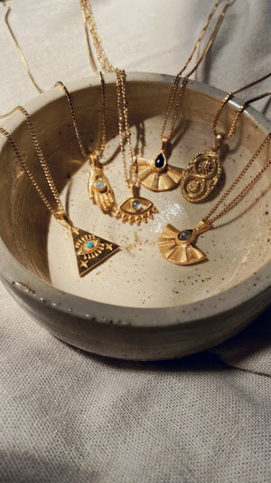 AURA big Halskette Moonstone | Necklace Gold