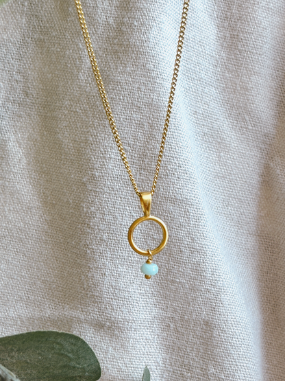 LESTARI Amazonit Halskette | Necklace Gold