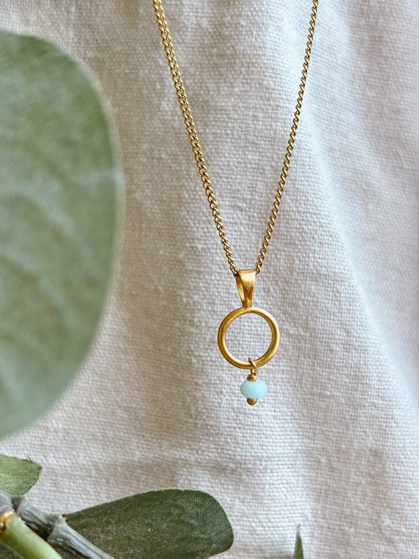 LESTARI Amazonit Halskette | Necklace Gold