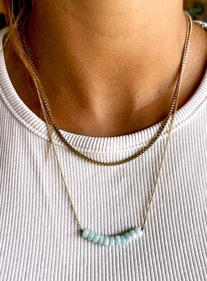 MARWATI AMAZONIT Halskette | Necklace Gold