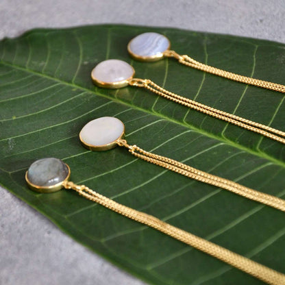 HANA Labradorit Halskette | Necklace Gold - The Santai Collection