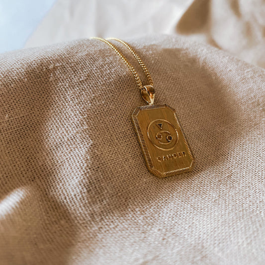 ZODIAC. Collection CANCER | KREBS Halskette | Necklace Gold | Sternzeichen Kette