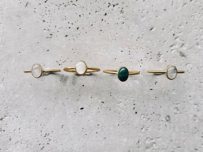 INDAH Malachait Ring Gold - The Santai Collection